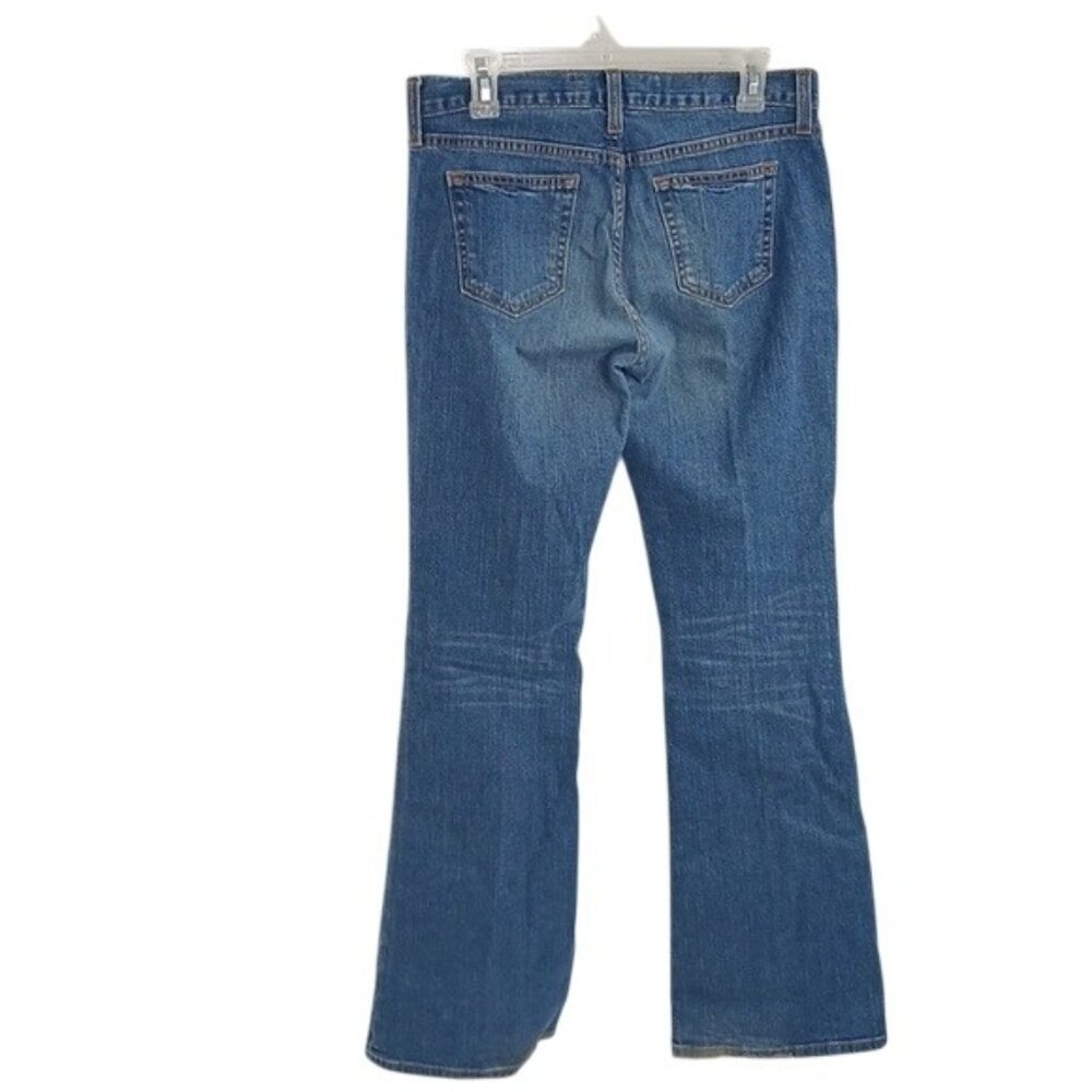 GAP Bootcut Jeans Womens Size 4 Blue Mid Rise Denim Y2K Distressed Hem - Picture 4 of 8